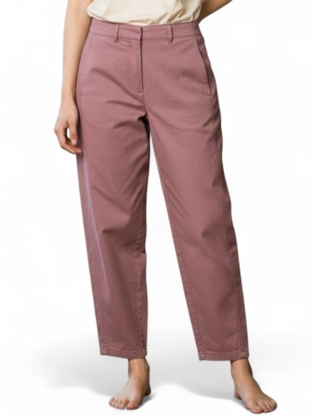 Joie Straight-Leg High-Rise Pants in Mauve